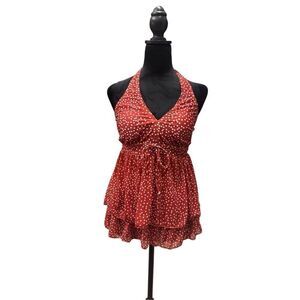 Finwanlo Burnt orange tankini top small